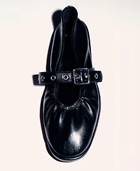 Mango Women's Round Toe Buckle Ballerinas