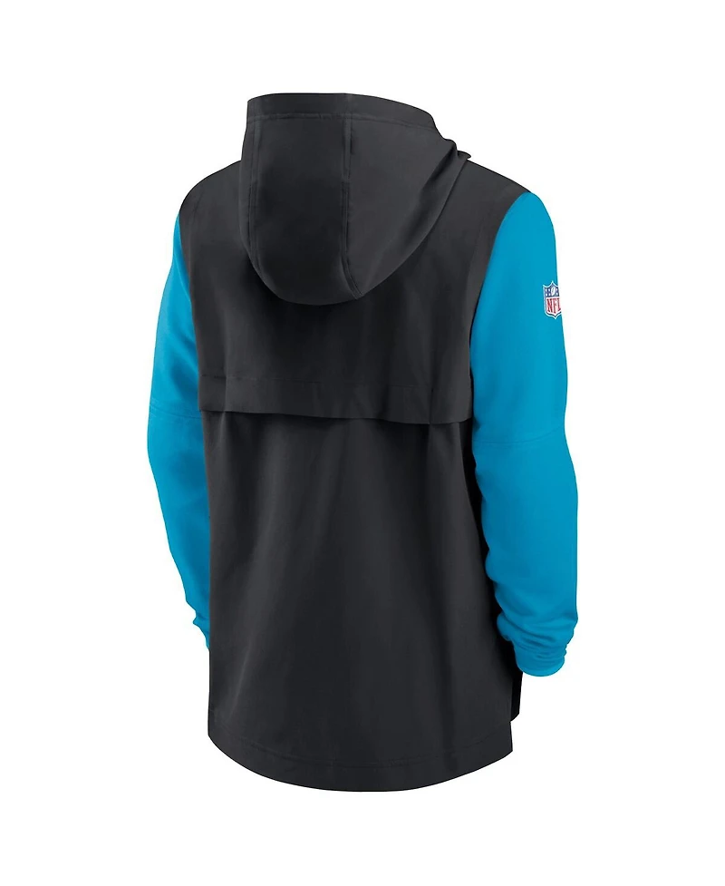 Nike Men's Black/Blue Carolina Panthers Sideline Player Quarter-Zip Hoodie