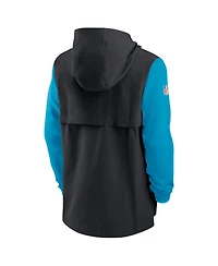 Nike Men's Black/Blue Carolina Panthers Sideline Player Quarter-Zip Hoodie