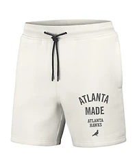 Staple x Nba Men's Cream Atlanta Hawks Heavyweight Fleece Shorts