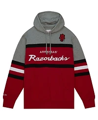 Mitchell & Ness Men's Crimson Arkansas Razorbacks Head Coach Pullover Hoodie