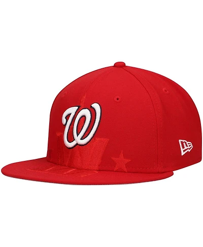New Era Men's Red Washington Nationals Shadow Logo 59FIFTY Fitted Hat