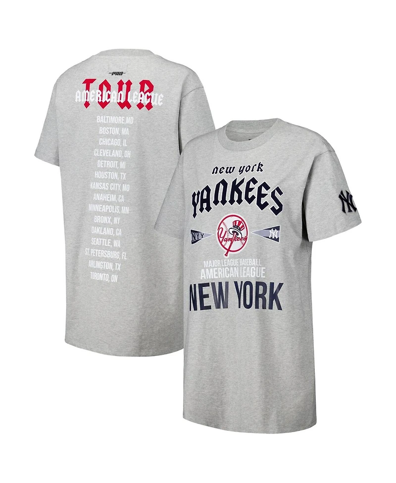 Pro Standard Men's and Women's Heather Gray New York Yankees Oversized City Tour T-Shirt Dress
