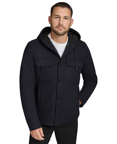 Calvin Klein Men's Hooded Shirt Jacket