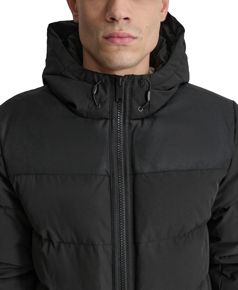 Dkny Men's Mixed-Media Puffer Coat, Created for Macy's