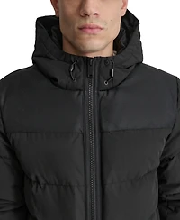 Dkny Men's Mixed-Media Puffer Coat, Created for Macy's