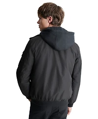 Dkny Men's Removable Hood Water-Resistant Bomber Jacket