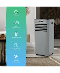 8000BTU 3-in-1 Portable Air Conditioner with Remote Control-Gray