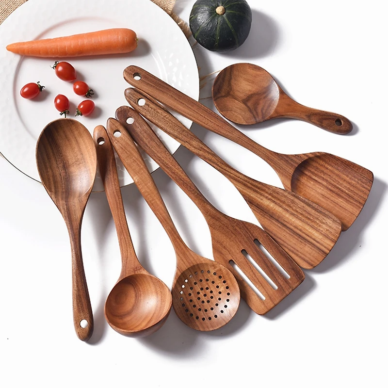 Sugift 13-Piece Wooden Spoons for Cooking, Wooden Spatula Set with Holder, Spoon Rest & Hooks