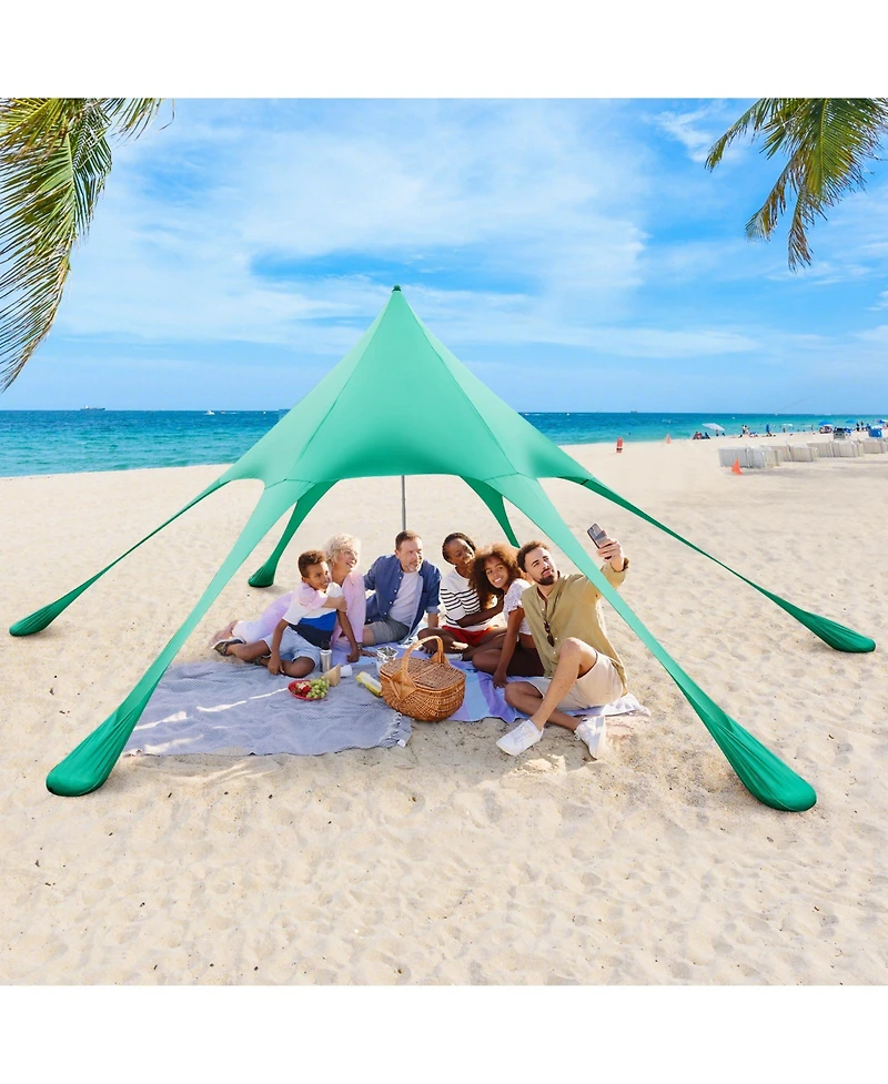 Sugift 20 x 20 Feet Beach Canopy Tent with UPF50+ Sun Protection and Shovel