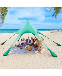 Sugift 20 x 20 Feet Beach Canopy Tent with UPF50+ Sun Protection and Shovel