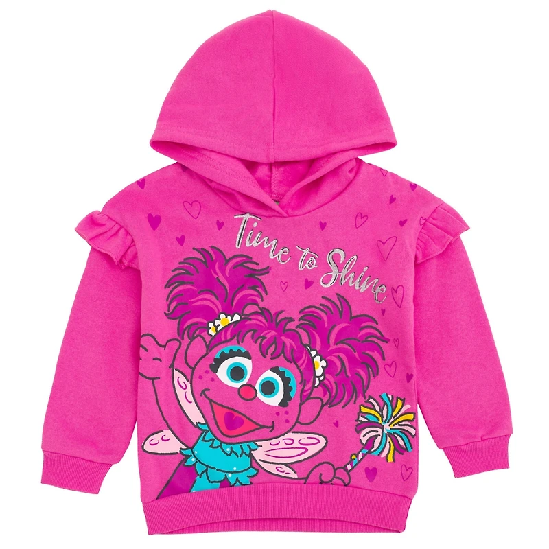 Sesame Street Baby Girls Fleece Pullover Hoodie and Pants Outfit Set to (12 Months - 5T