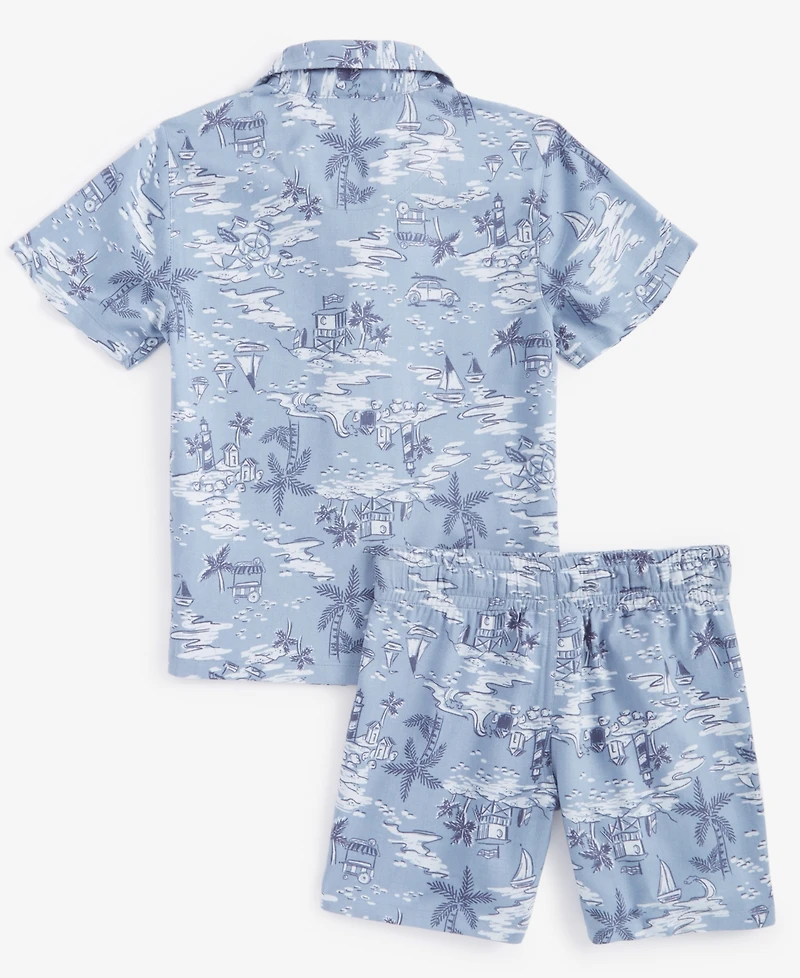 Epic Threads Toddler Boys 2T-4T Scenic Short Sleeve Shirt & Print Shorts Set, Created for Macy's