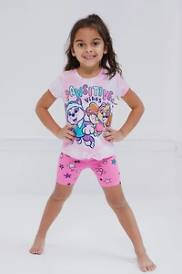 Paw Patrol Girls T-Shirt and Bike Shorts Outfit Set