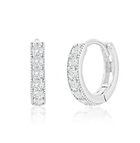 Simona Sterling Silver Small 13mm Cz Hoop Earrings