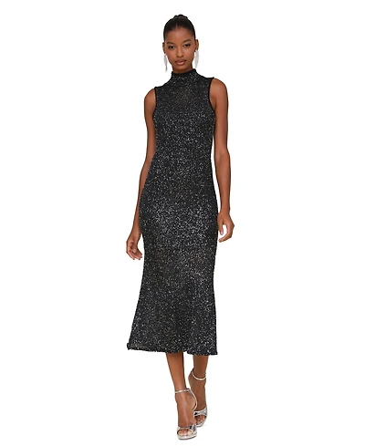 Avec Les Filles Women's Sequined Midi Sweater Dress