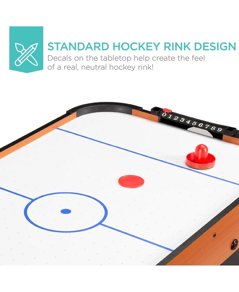 Best Choice Products 40in Air Hockey Arcade Table w/ 100V Motor, Electric Fan, 2 Strikers, Pucks