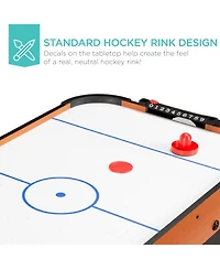 Best Choice Products 40in Air Hockey Arcade Table w/ 100V Motor, Electric Fan, 2 Strikers, Pucks