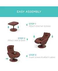 Best Choice Products Faux Leather Electric Massage Recliner Chair w/ Stool Ottoman, Remote Control, 5 Modes