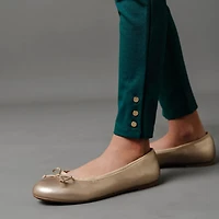 Hope & Henry Toddler Girls Button Cuff Ponte Pant