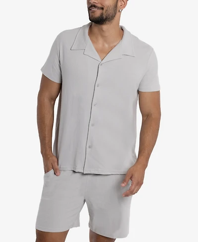 Spring + Mercer Men's Camp Collar Casual Short Sleeve Button-Up Shirt