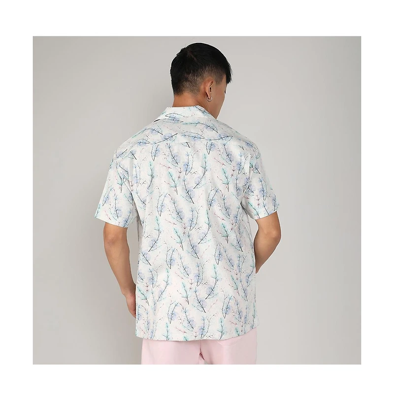 Men's Ivory White & Icy Blue Flora Tint Shirt
