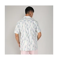Men's Ivory White & Icy Blue Flora Tint Shirt