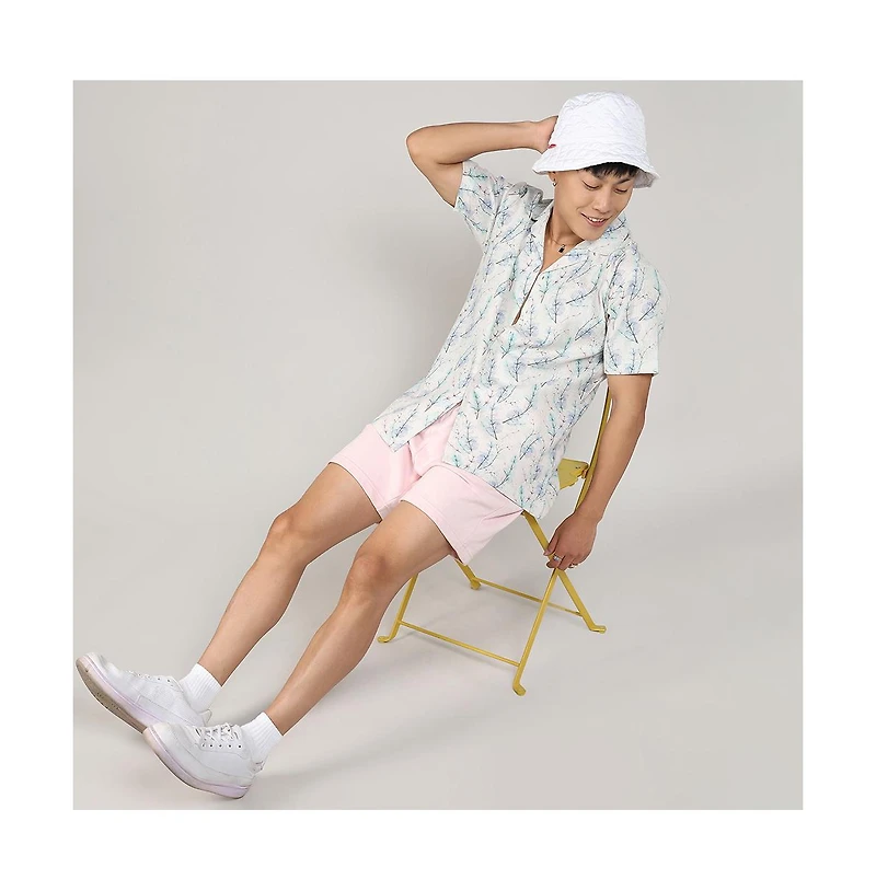 Men's Ivory White & Icy Blue Flora Tint Shirt