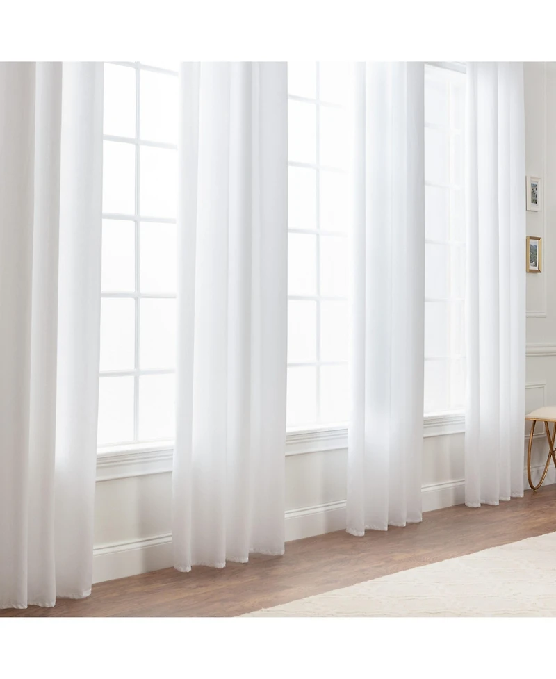 Chanasya Premium Beige Silky Velvet Textured Sheer Curtains - Lightweight Curtain for Living Room Bedroom Windows