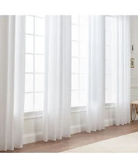 Chanasya Premium Beige Silky Velvet Textured Sheer Curtains - Lightweight Curtain for Living Room Bedroom Windows