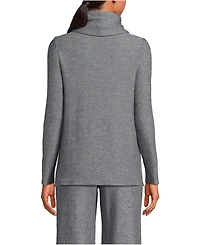 Lands' End Women's Cable Ottoman Relaxed Long Sleeve Cowl Neck Top