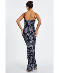 Quiz Women's Womens's Sequin Cowl Neck Maxi Dress