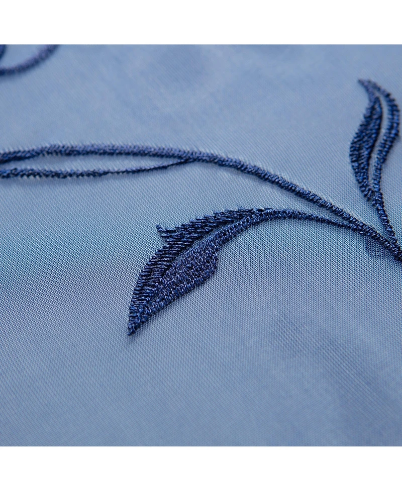 Chanasya Premium Embroidered Swirl Vine Curtains - Sheer for Living Room, Bedroom, Kitchen 52" x 63" Sage, 2 Panels