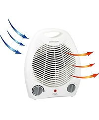 Vie Air 1500W Portable 2 Settings White Office Fan Heater with Adjustable Thermostat