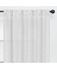 Chanasya Premium 2-Panel Diamond Textured Semi Sheer Curtain Panels - 3-in-1 Back Tab, Rod Pocket