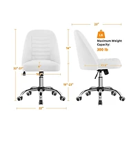 Yaheetech Mid Back Home Office Desk Chair with Rolling Wheels