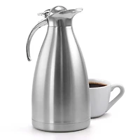 MegaChef 2 Quart Deluxe Stainless Steel Thermal Beverage Carafe for Coffee and Tea