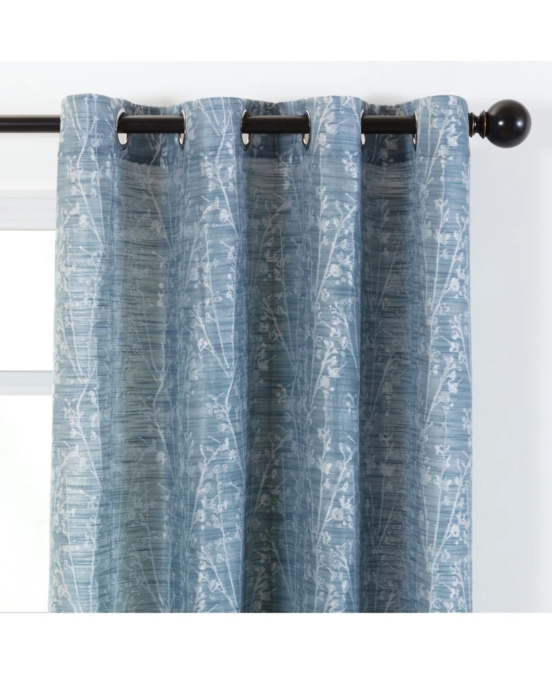 Chanasya Premium 2-Panel Floral Jacquard Textured Beige Curtains with Grommets for Windows Living Room Bedroom Office