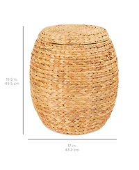 Best Choice Products Vintage Multipurpose Hyacinth Storage Organizer Tote Basket w/ Lid