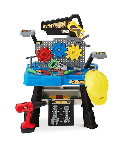 Best Choice Products Pretend Play Kid's Workbench, Child's Construction Toy Set w/ 150 Accessories, Electric Drill