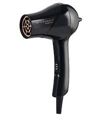 StyleCraft Professional Peewee 1200 Folding Handle Dual Voltage Compact Travel Hair Dryer with Nozzle, Diffuser, and Travel Bag