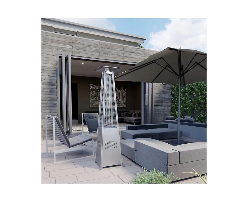 42000 Btu Outdoor Black Pyramid Patio Heater with Cover