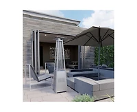 42000 Btu Outdoor Black Pyramid Patio Heater with Cover