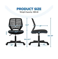 Yaheetech Office Chair Armless Desk Chair Mid Back Swivel Chair