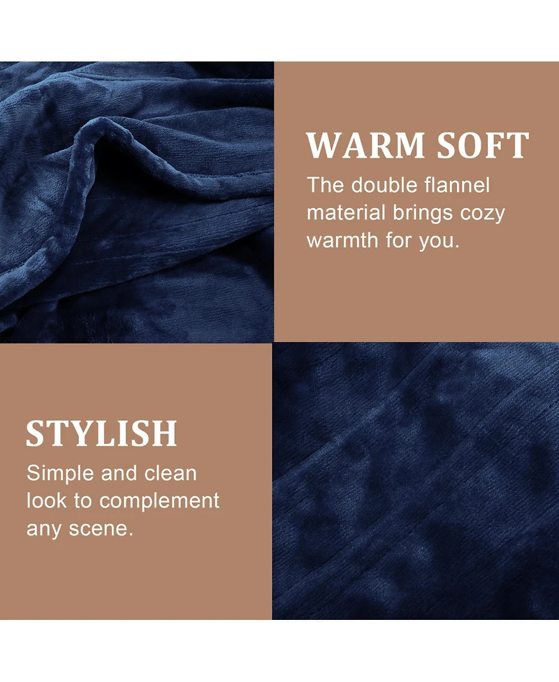 Caromio Twin Size Reversible Flannel Electric Heated Throw Blanket, 62" x 84"