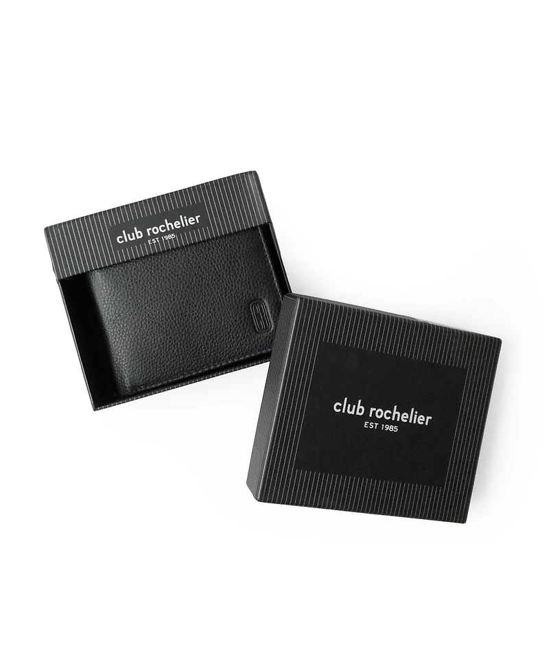 Club Rochelier Men's Slim Wallet with Zippered Pocket