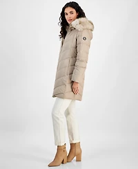 Michael Michael Kors Women's Bibbed Faux-Fur-Trim Hooded Puffer Coat