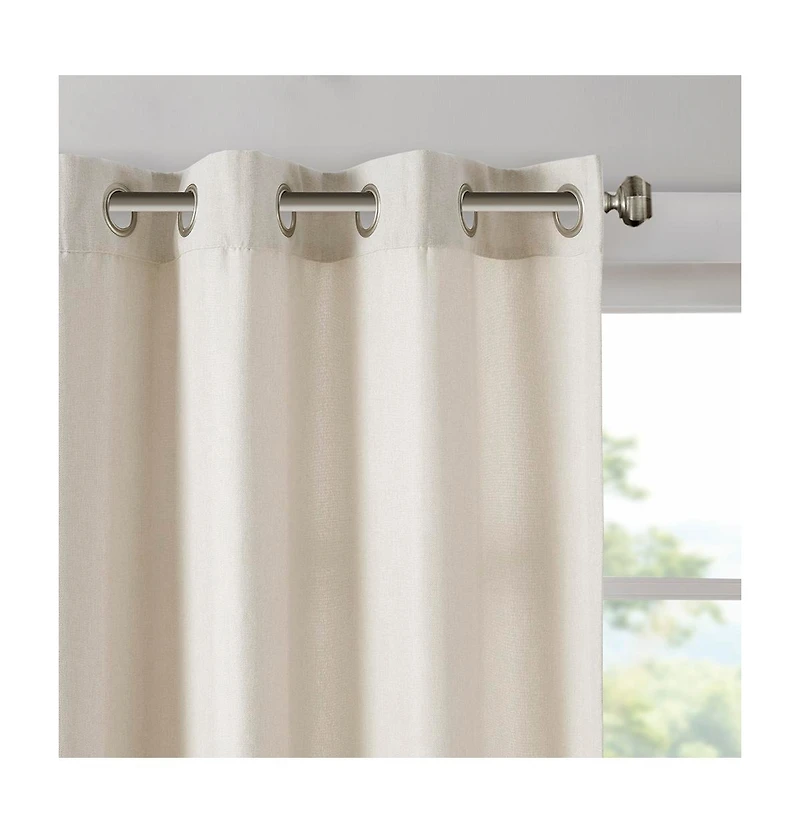 Madison Park Englewood Solid Piece Dyed Grommet Top Curtain Panel, 50"W x 84"L