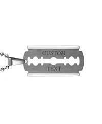 Bling Jewelry Hip Hop Biker Jewelry Goth Punk Rock Large Razor Blade Dog Tag Pendant Necklace Black Silver Gold Tone Stainless Steel 20 Inch Ball Chai