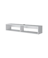 Fm Furniture Central Floating media rack in melamine with two shelves,white